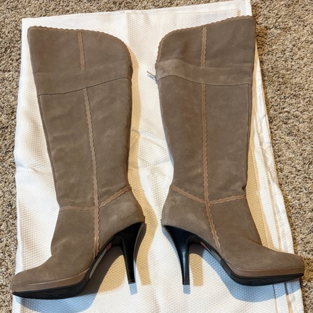 Reba Taupe over the knee Boots